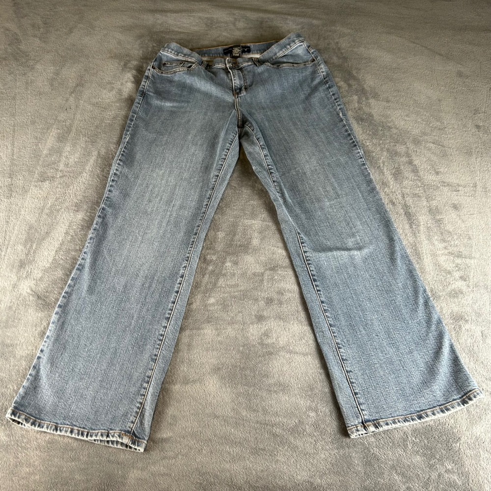 Vintage Venezia Womens Blue Bootcut Jeans 16 Mid Rise Stretch Denim Pants